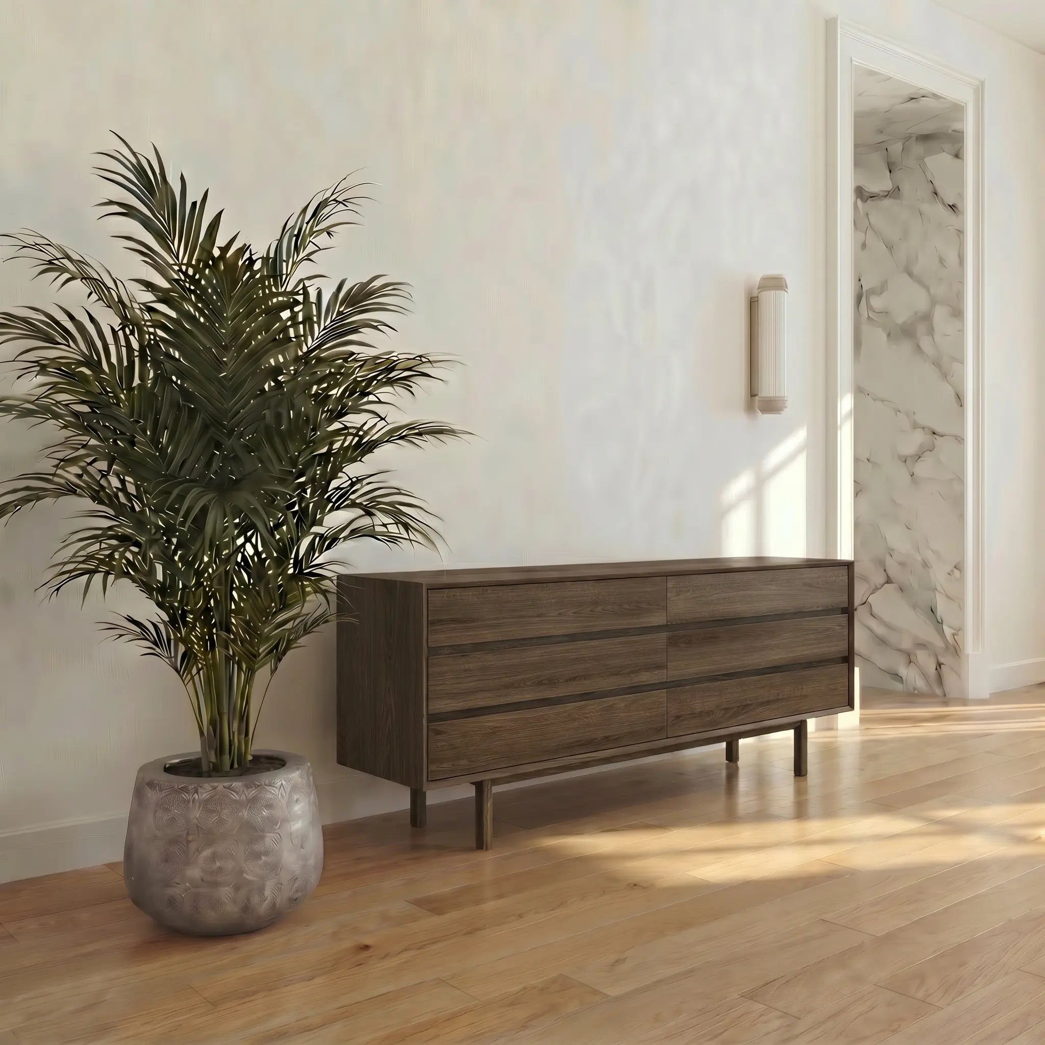 Veneto Italia Sideboards Discover Kodama Chest of Drawers – Natural Oak Storage Cabinet with Spacious Drawers