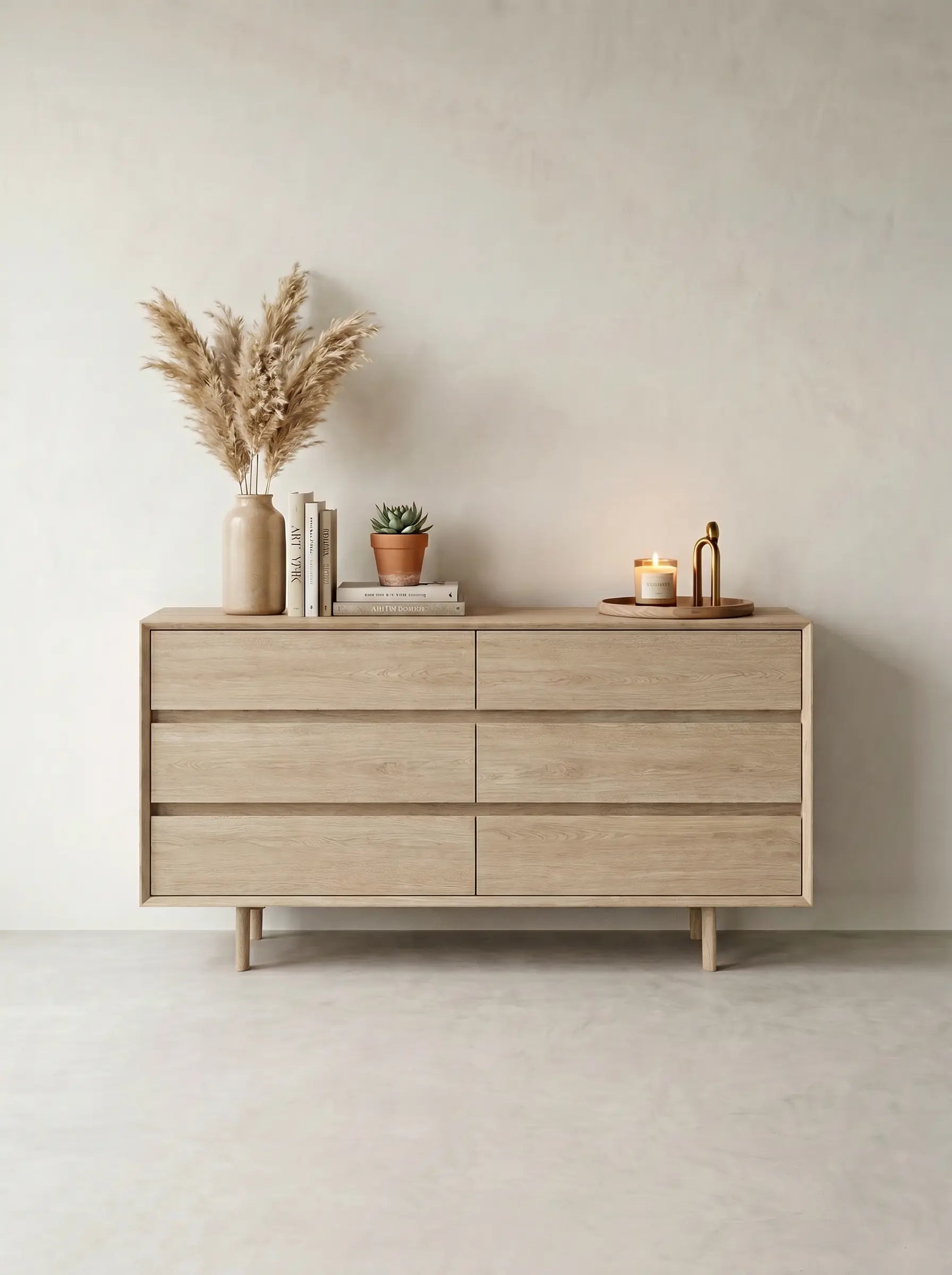 Veneto Italia Sideboards Discover Kodama Chest of Drawers – Natural Oak Storage Cabinet with Spacious Drawers