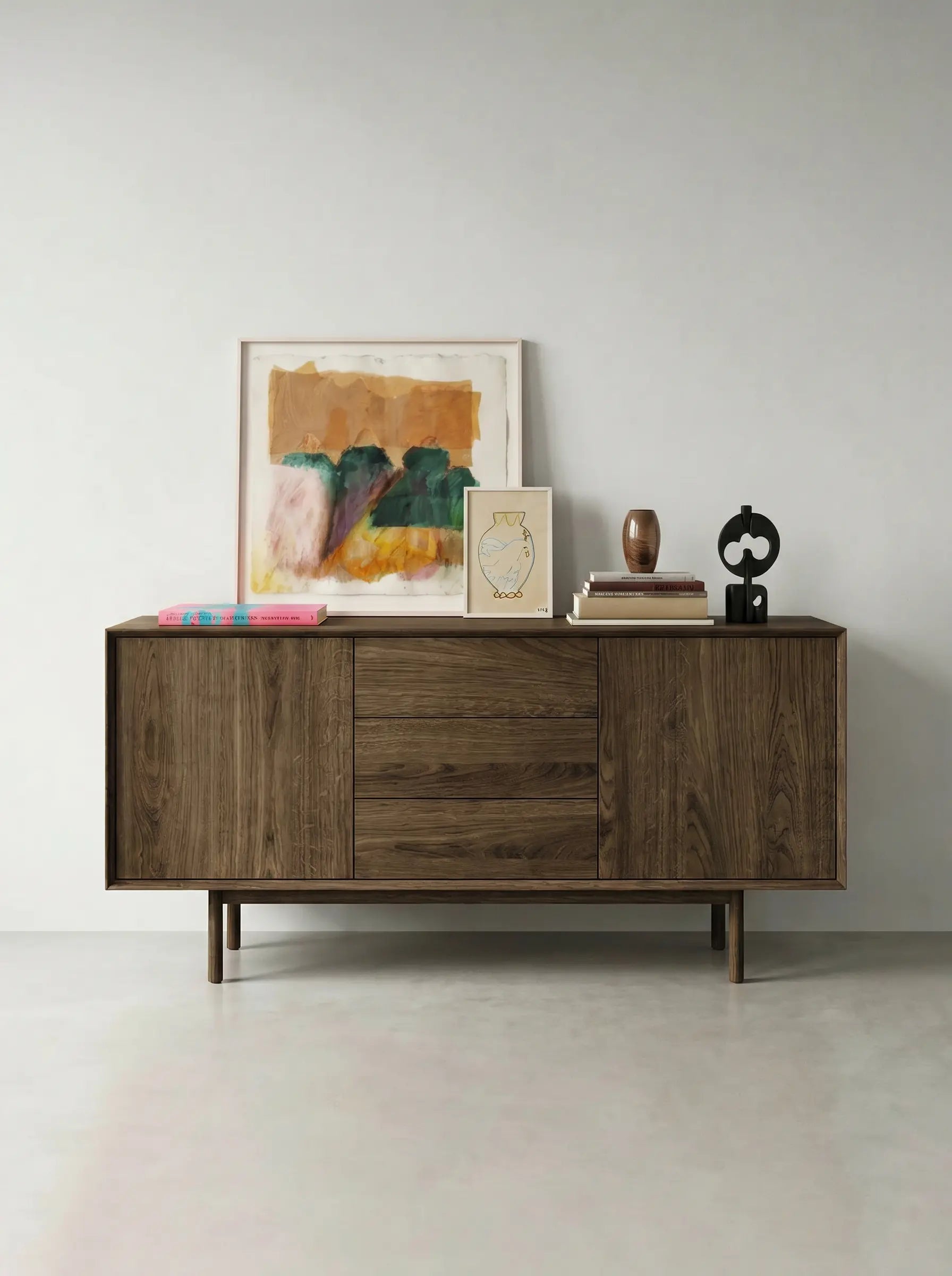 Veneto Italia Sideboards Kodama Oak Sideboard with Two Doors Three Drawers