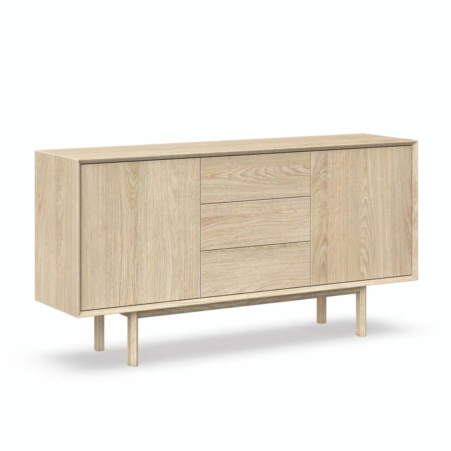 Veneto Italia Sideboards Kodama Oak Sideboard with Two Doors Three Drawers