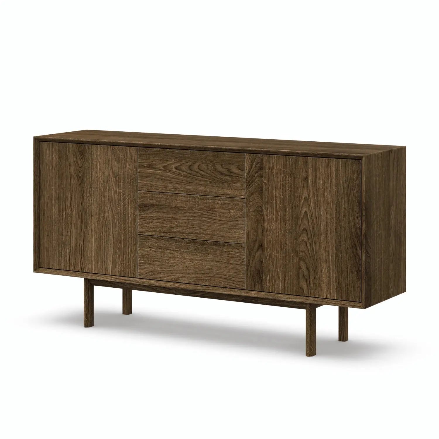 Veneto Italia Sideboards Kodama Oak Sideboard with Two Doors Three Drawers