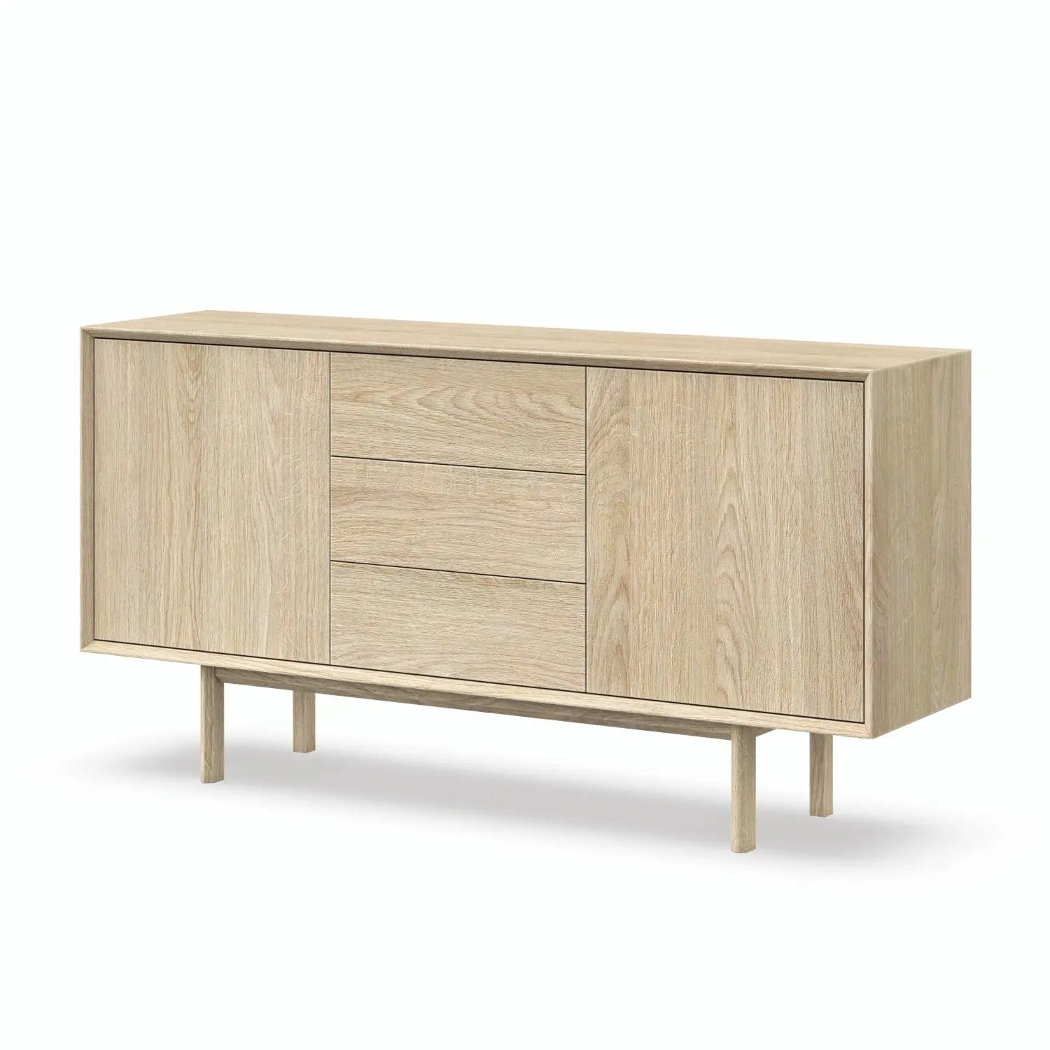 Veneto Italia Sideboards Kodama Oak Sideboard with Two Doors Three Drawers