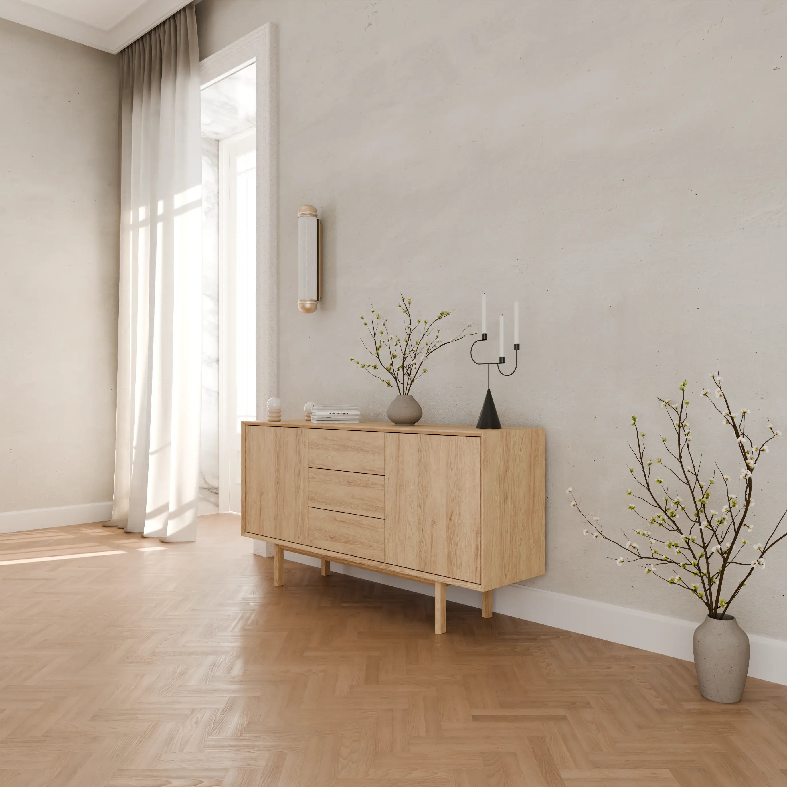 Veneto Italia Sideboards Kodama Sideboard 2 Doors 3 Drawers