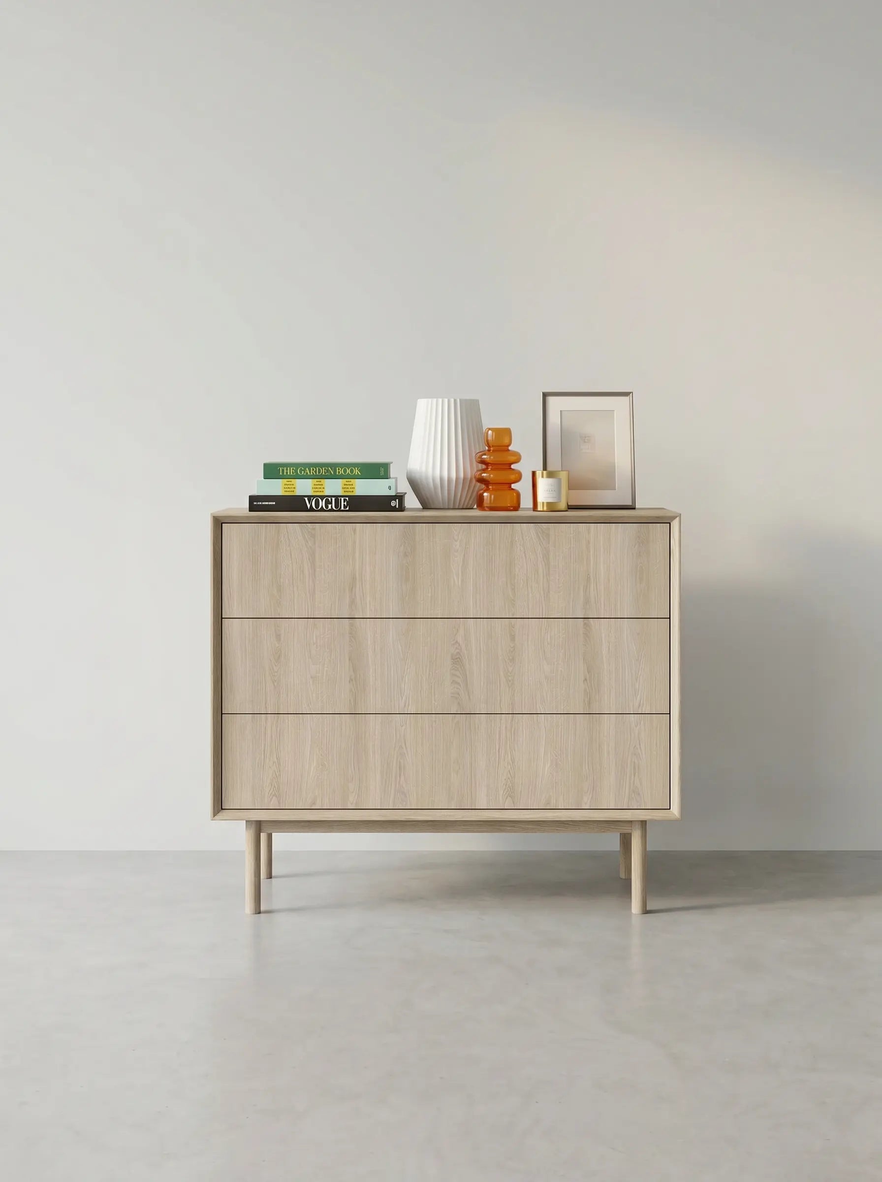 Veneto Italia Sideboards Kodama Sideboard Three Drawers – Minimalist Oak Cabinet