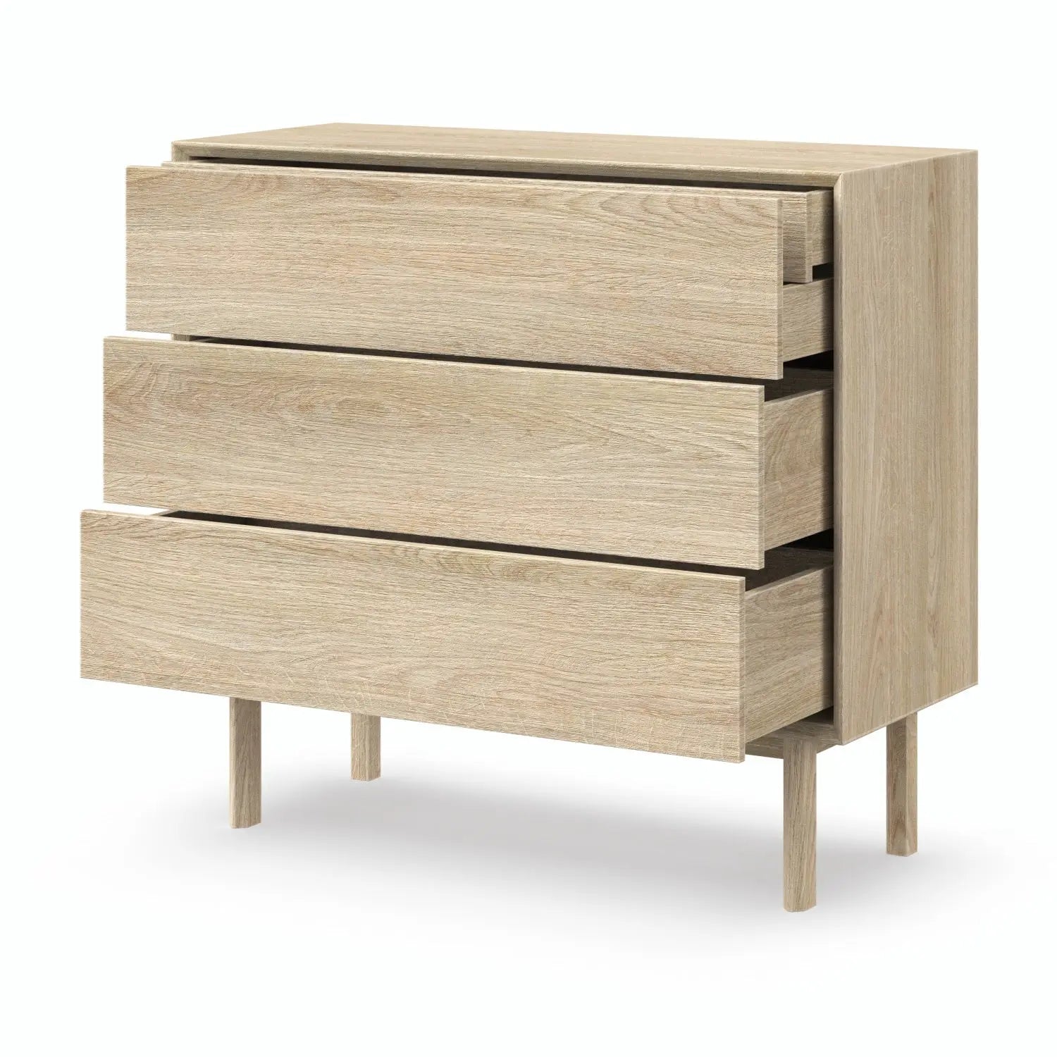 Veneto Italia Sideboards Kodama Sideboard Three Drawers – Minimalist Oak Cabinet