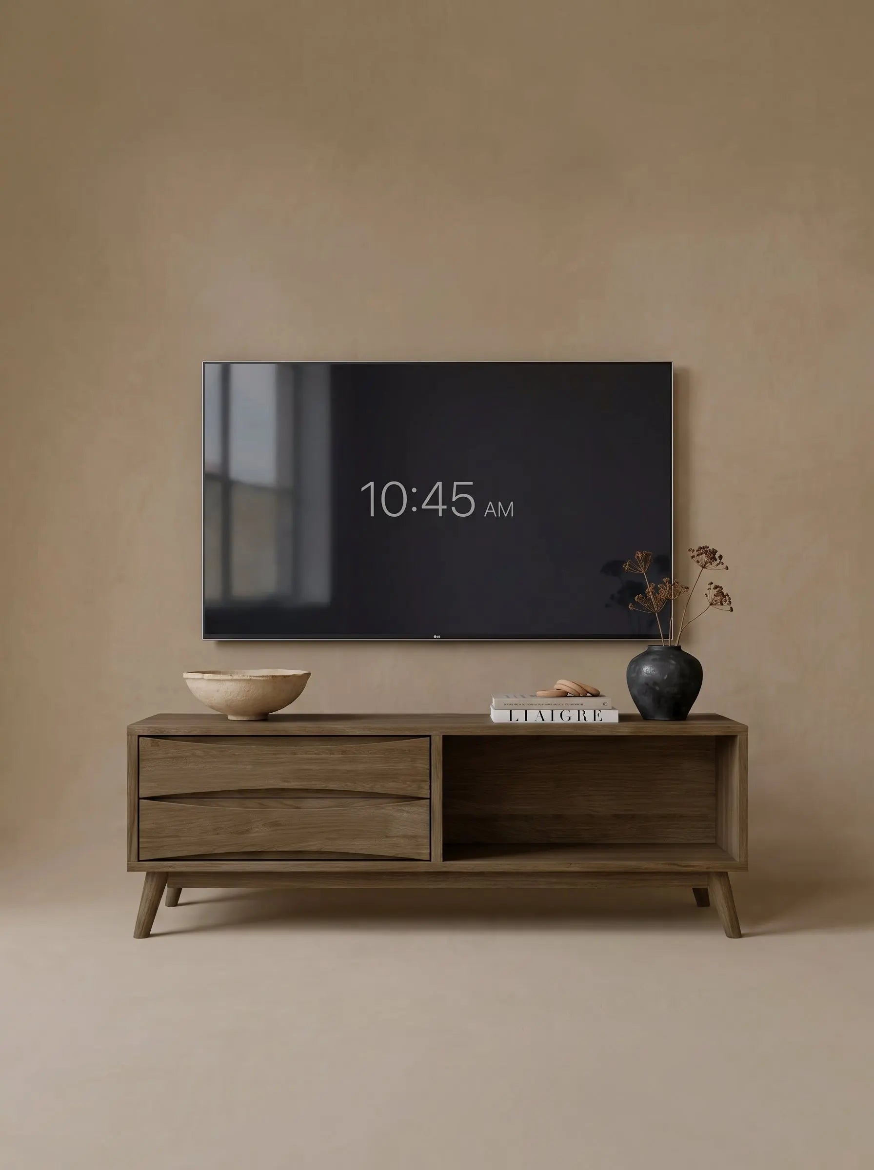 Veneto Italia TV Stands Erie Minimalist Natural Oak TV Stand