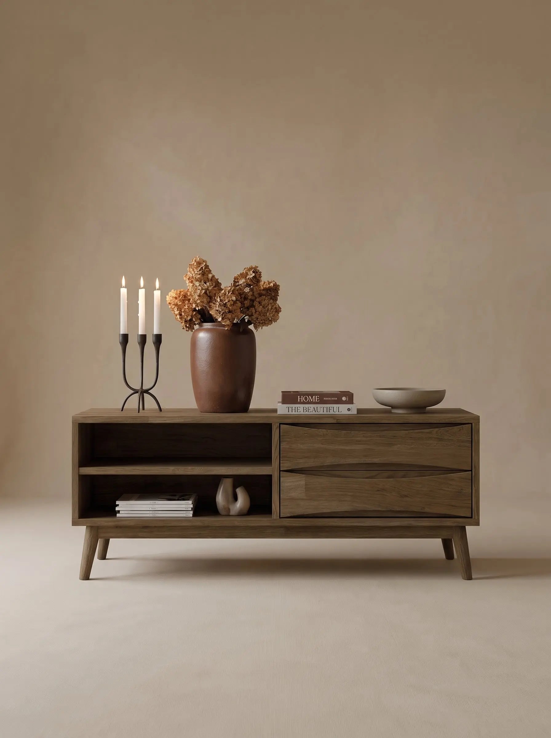 Veneto Italia TV Stands Erie Minimalist Small Oak Coffee Unit