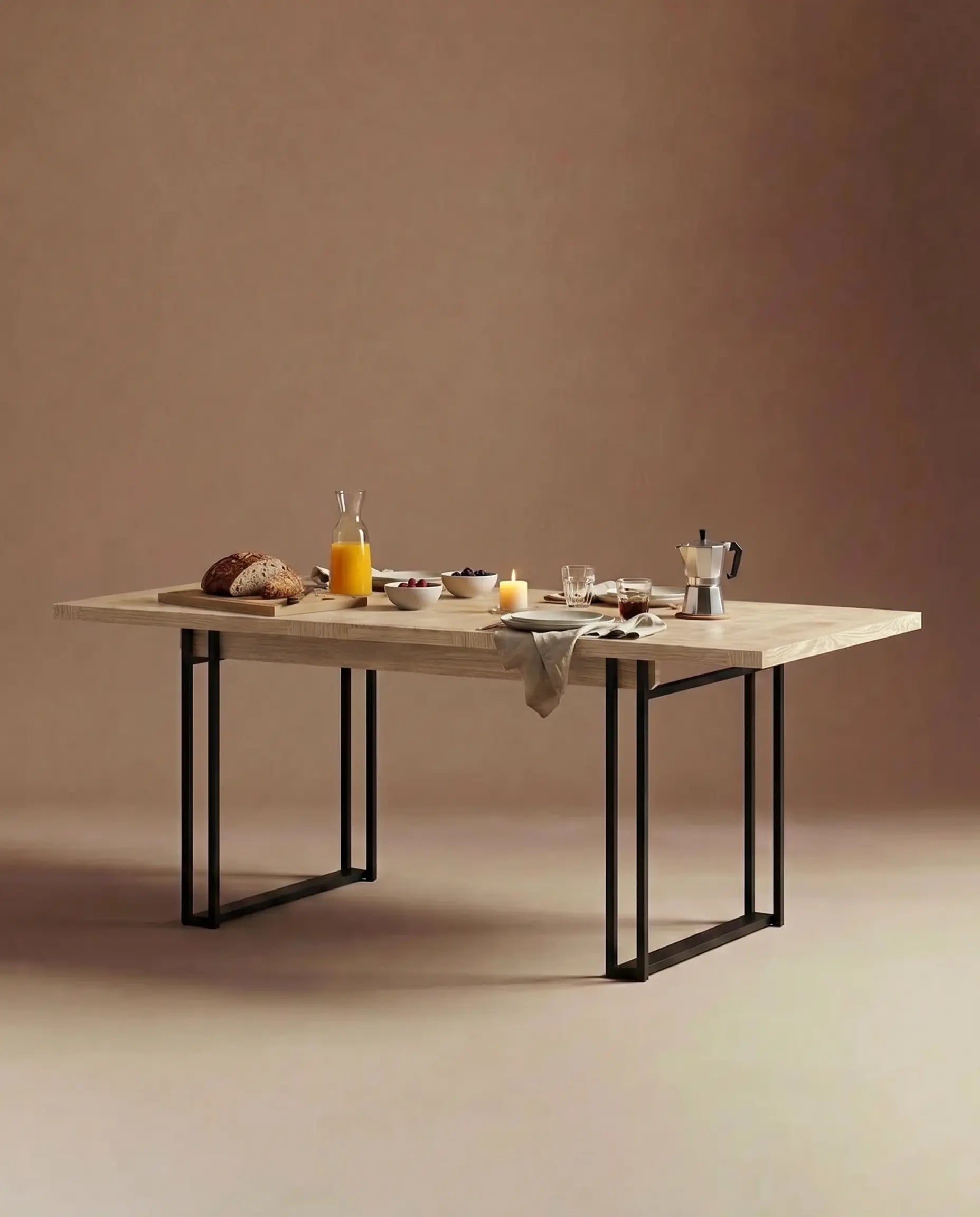 Veneto Italia Tables Biwa Small Minimalist Oak Dining Table