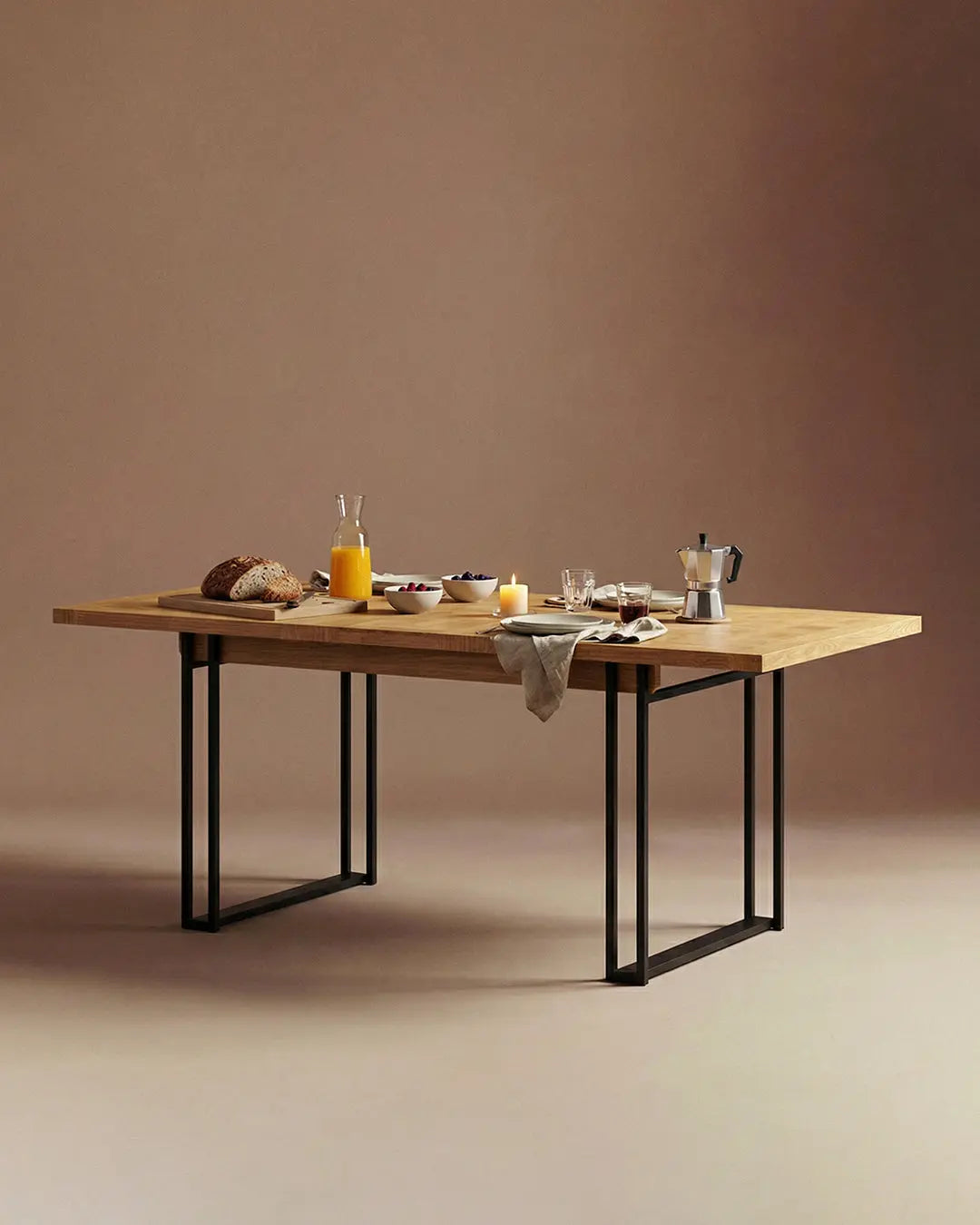Veneto Italia Tables Biwa Small Minimalist Oak Dining Table