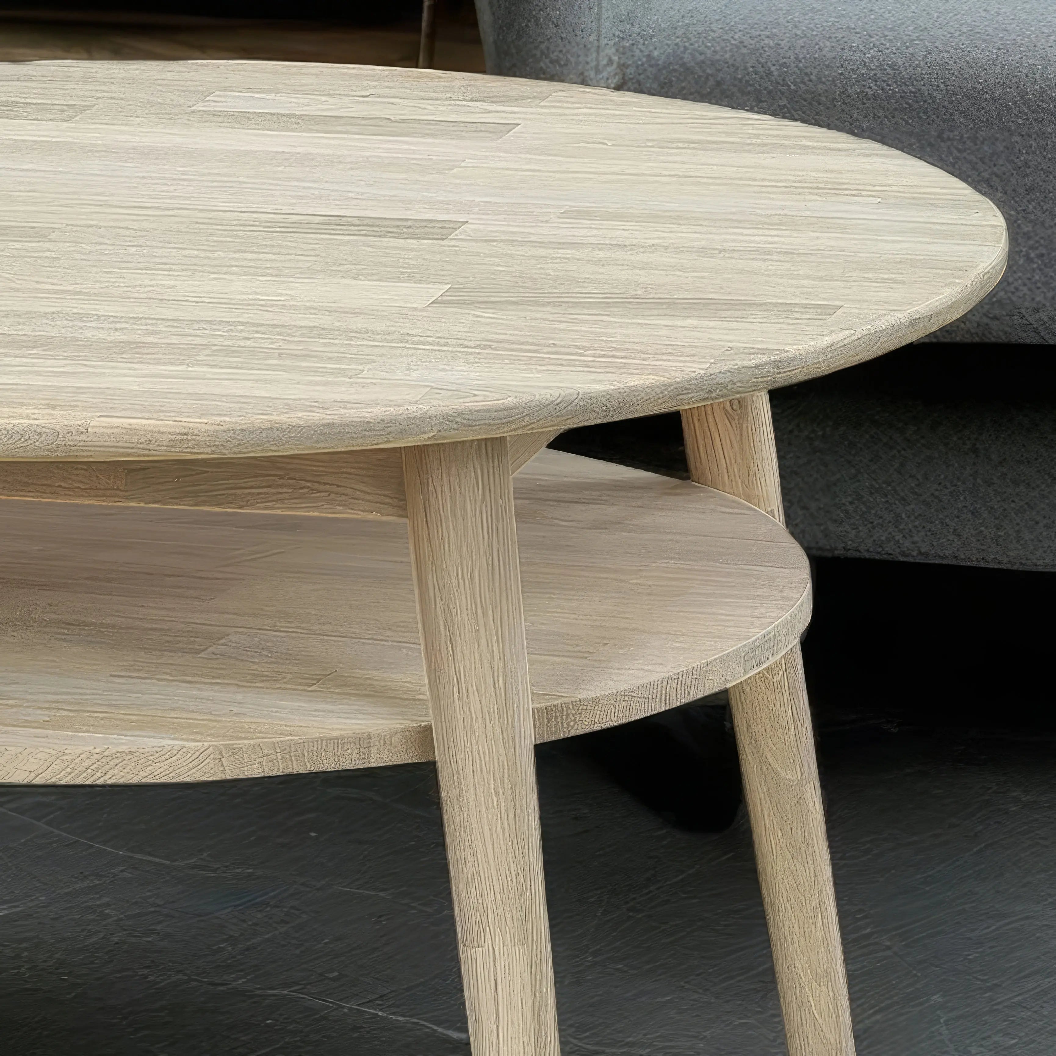 Veneto Italia Tables Erie Round Coffee Table with Shelf