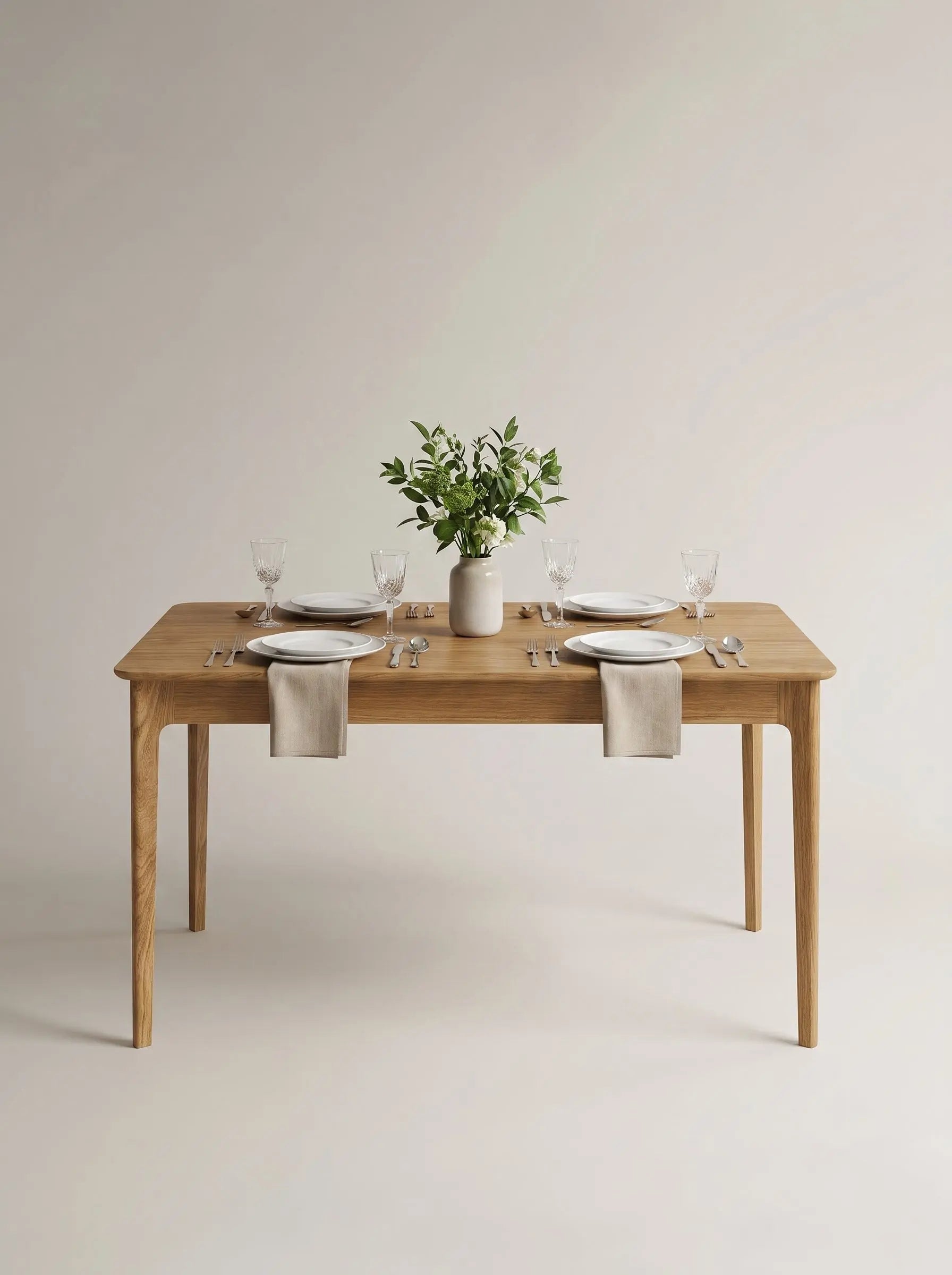 Veneto Italia Tables Garda Minimalist Extendable Oak Dining Table