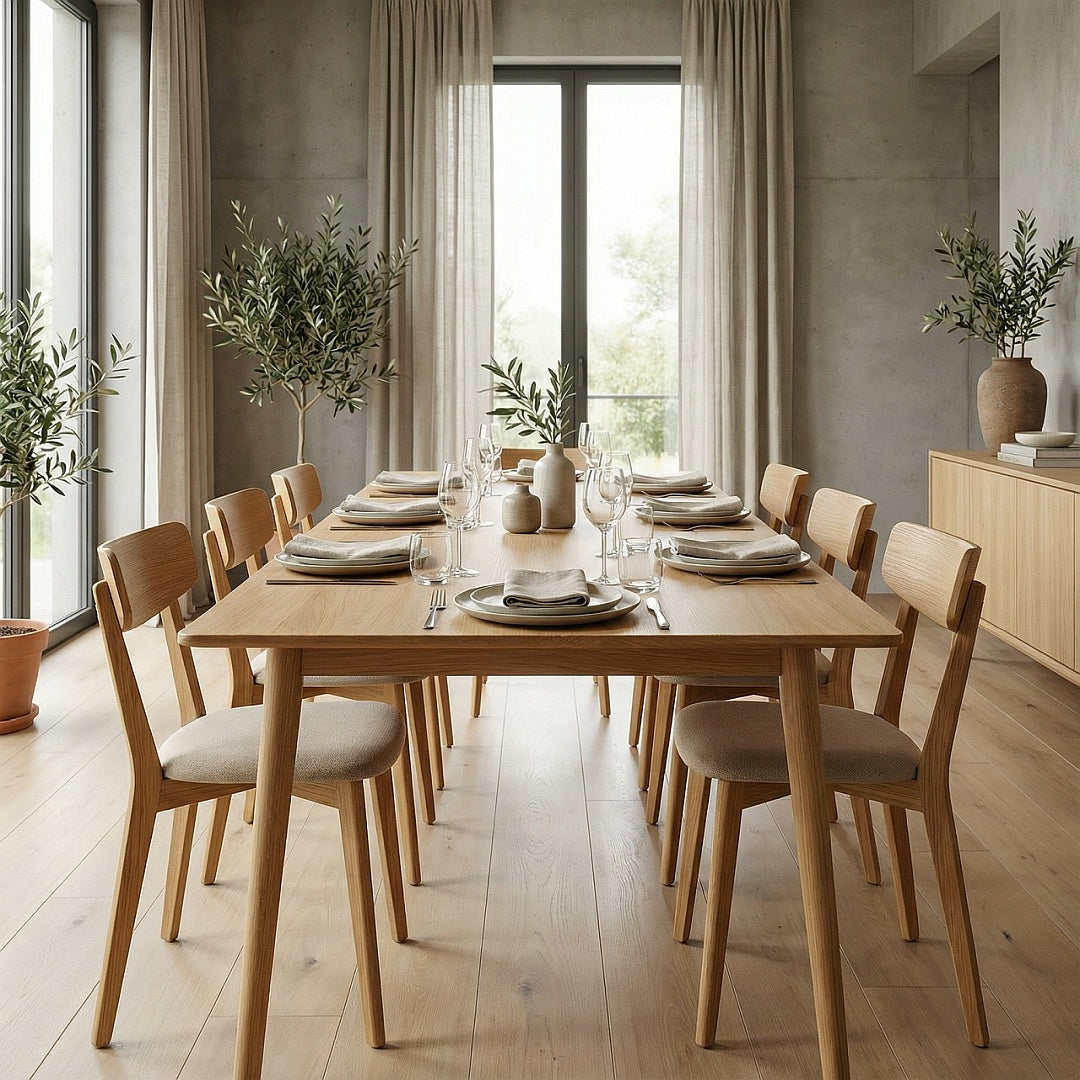 Italian natural oak furniture made from FSC-certified slow-growing wood